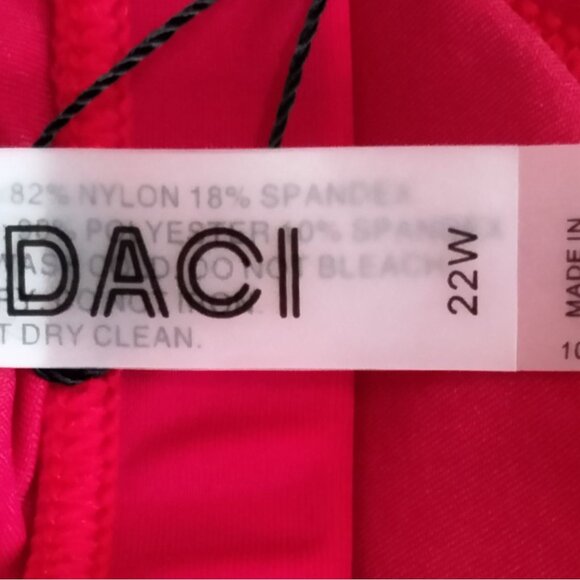 Daci Plus Size 22W Two-Piece Swimsuit High-Waisted Bottom Ruched Floral Bikini - Picture 6 of 9